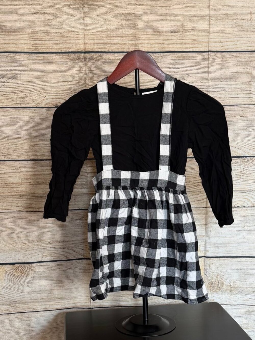 Cat & Jack 5T black and white suspender dress outfit